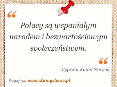 Obraz / mem do cytatu: Polacy są wspaniałym narodem i bezwartościowym społeczeństwem.